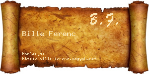 Bille Ferenc névjegykártya