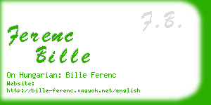 ferenc bille business card